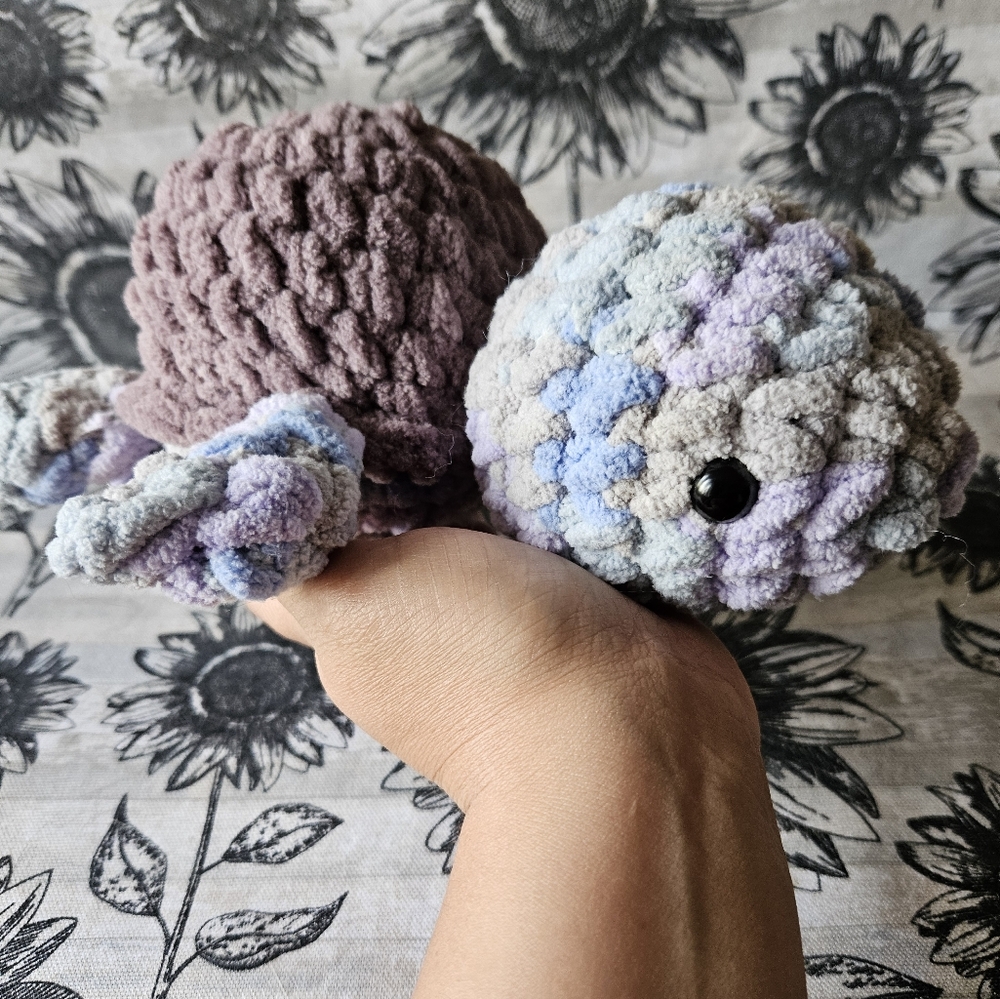 Crochet Purple Blue Turtle Amigurumi Plushie
